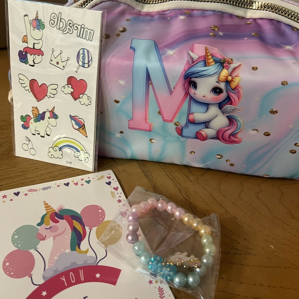 Unicorn Kids Accessory Set with Pastel Bracelet